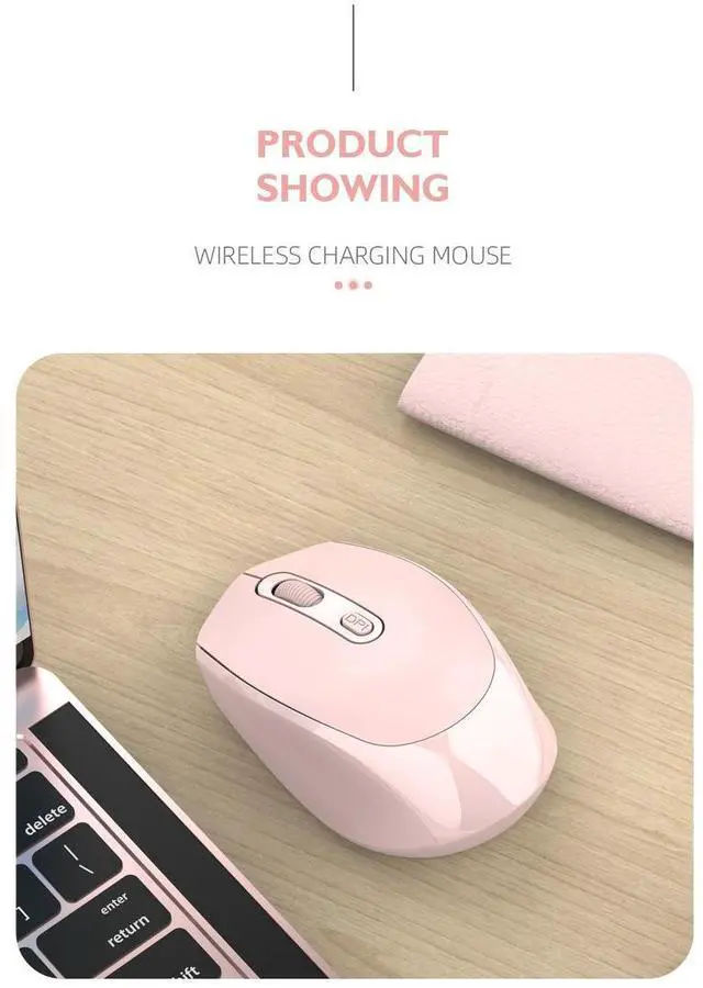 Alt view image 6 of 7 - Wireless Gaming Mouse, Bluetooth Dual Mode Rechargeable Mouse, Silent Click Colorful Macaron Mouse, Ergonomic Portable Computer Mouse for Laptop PC Office