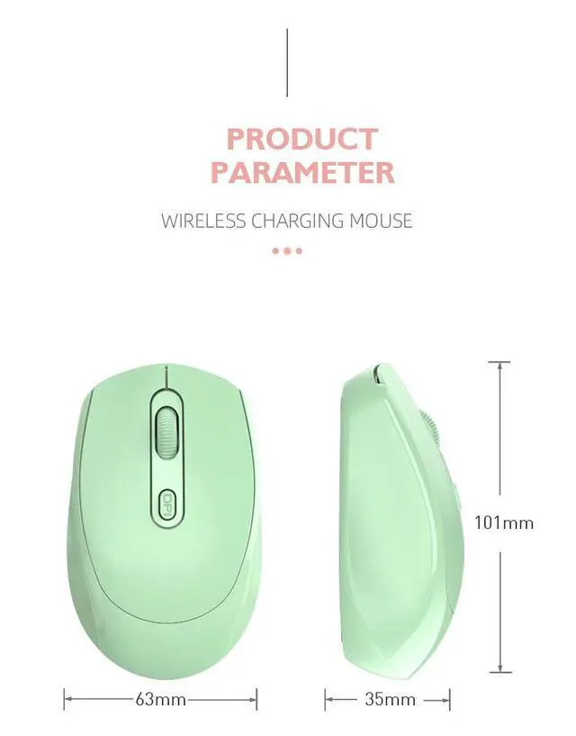 Alt view image 7 of 7 - Wireless Gaming Mouse, Bluetooth Dual Mode Rechargeable Mouse, Silent Click Colorful Macaron Mouse, Ergonomic Portable Computer Mouse for Laptop PC Office