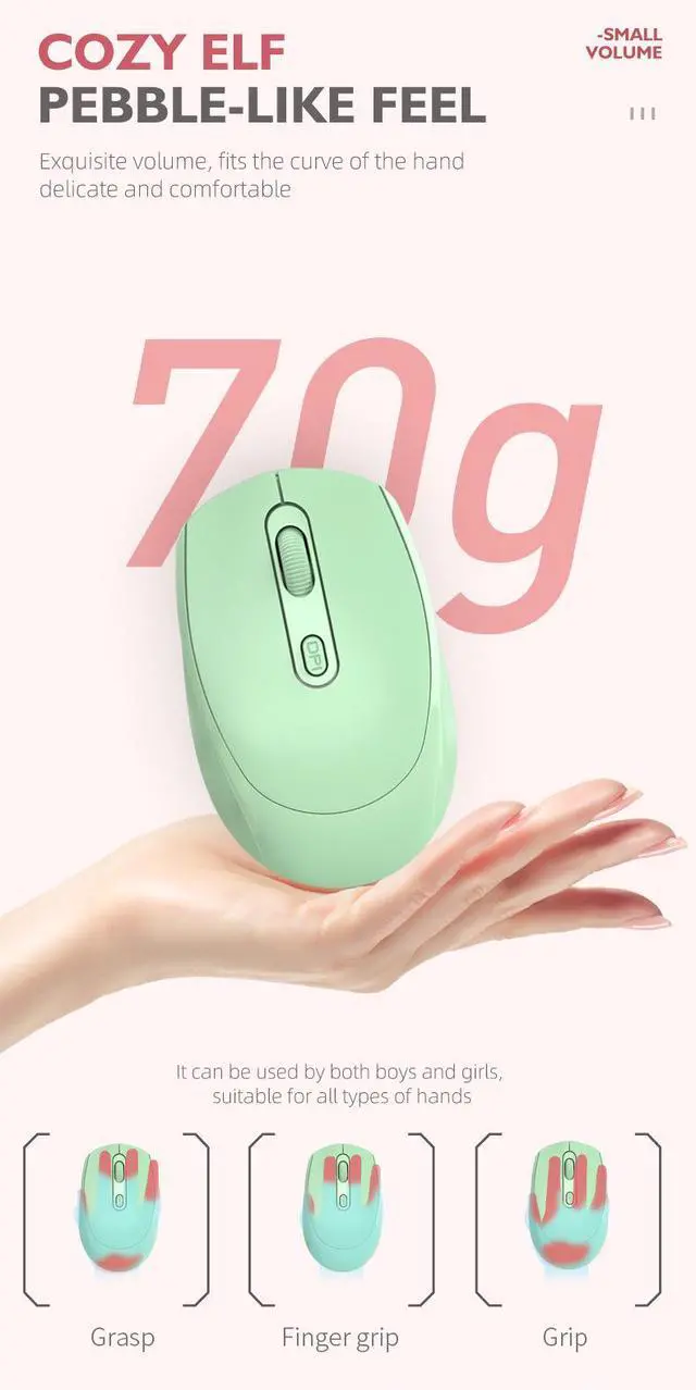 Alt view image 4 of 7 - Wireless Gaming Mouse, Bluetooth Dual Mode Rechargeable Mouse, Silent Click Colorful Macaron Mouse, Ergonomic Portable Computer Mouse for Laptop PC Office