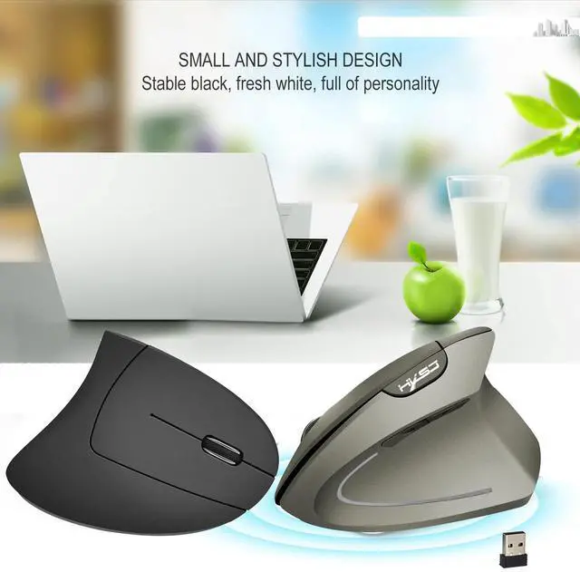 Alt view image 3 of 6 - Wireless Vertical Ergonomic Mouse, 2.4GHz Computer Mouse with Comfortable Wrist Support Design, Portable Office Mouse grey
