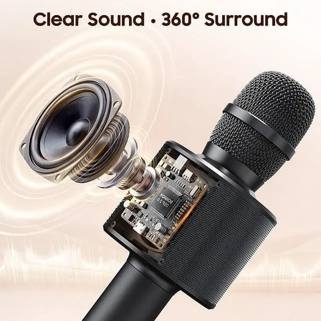 Alt view image 2 of 5 - Wireless Bluetooth Karaoke Microphone,3-in-1 Portable Handheld Karaoke Mic Speaker Machine Home Party Birthday for All Smartphones PC(black)