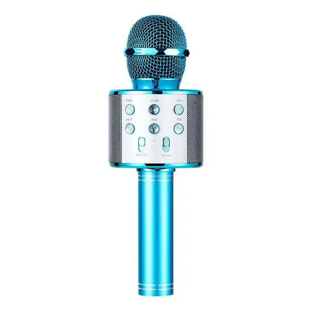 Main image of Wireless Karaoke Microphone with Bluetooth Speaker, Portable Condenser Microphone KTV Machine, All-in-One Karaoke Speaker for Kids Family Party Singing (Blue)