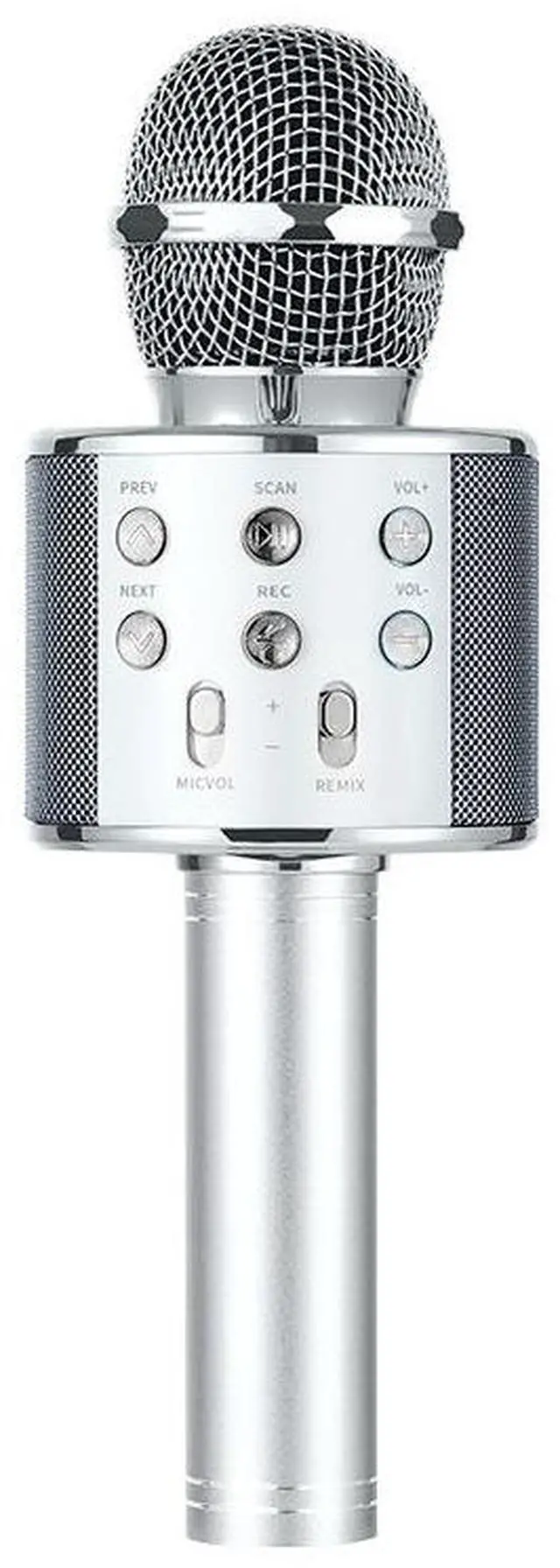 Main image of Wireless Karaoke Microphone with Bluetooth Speaker, Portable Condenser Microphone KTV Machine, All-in-One Karaoke Speaker for Kids Family Party Singing (Silver)