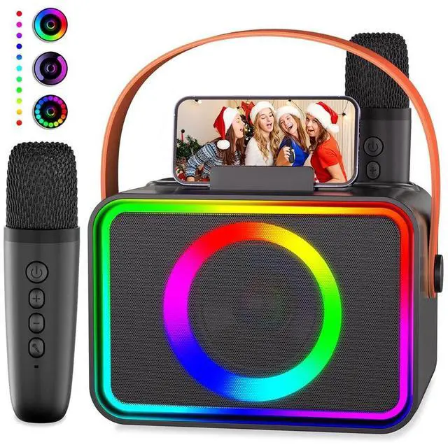 Main image of Wireless Karaoke Microphone Set with Dual Mics and Bluetooth Speaker, All-in-One Portable Karaoke Machine, Home KTV Singing Speaker for Family Party Entertainment