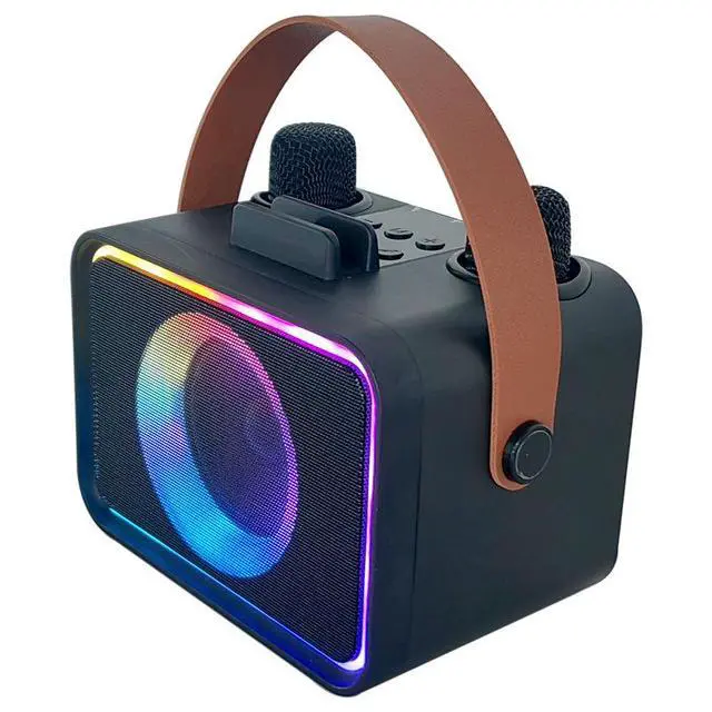 Alt view image 5 of 7 - Wireless Karaoke Microphone Set with Dual Mics and Bluetooth Speaker, All-in-One Portable Karaoke Machine, Home KTV Singing Speaker for Family Party Entertainment