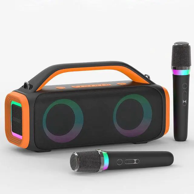 Main image of 30W Portable Bluetooth Speaker, Dual 3-Inch Stereo Outdoor Speaker with Powerful Bass, Handle Carry Karaoke Speaker for Party Camping Home Entertainment