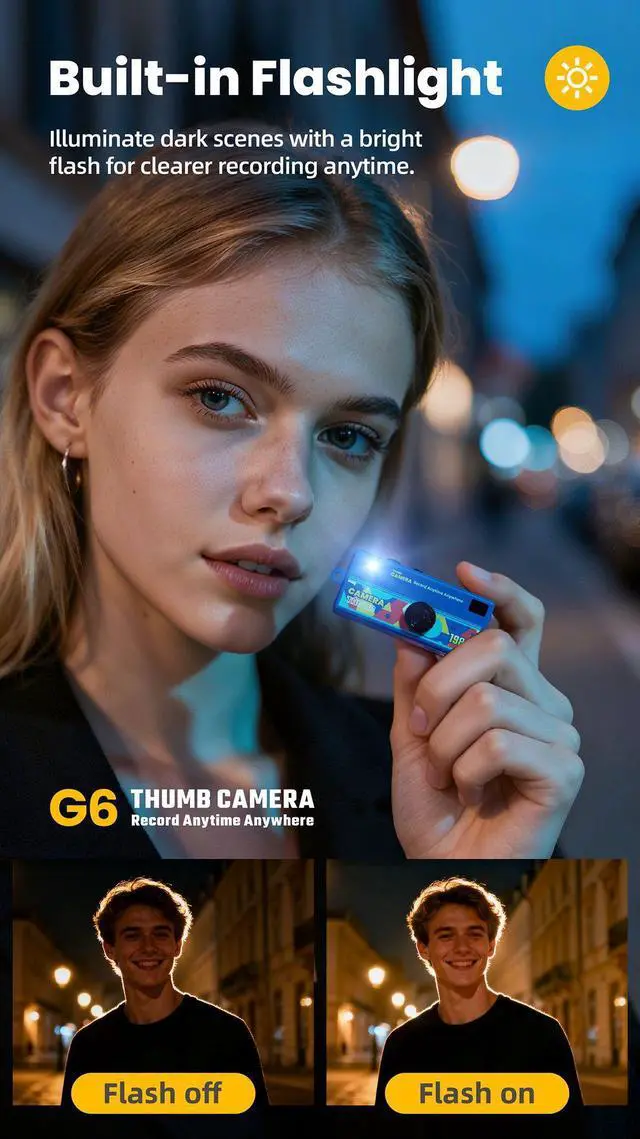 Alt view image 4 of 7 - Mini Digital Camera , Portable Pocket Camera with Photo and Video Recording, Small Student Camera for Travel Outdoor Sports (32G card + USB card reader) blue