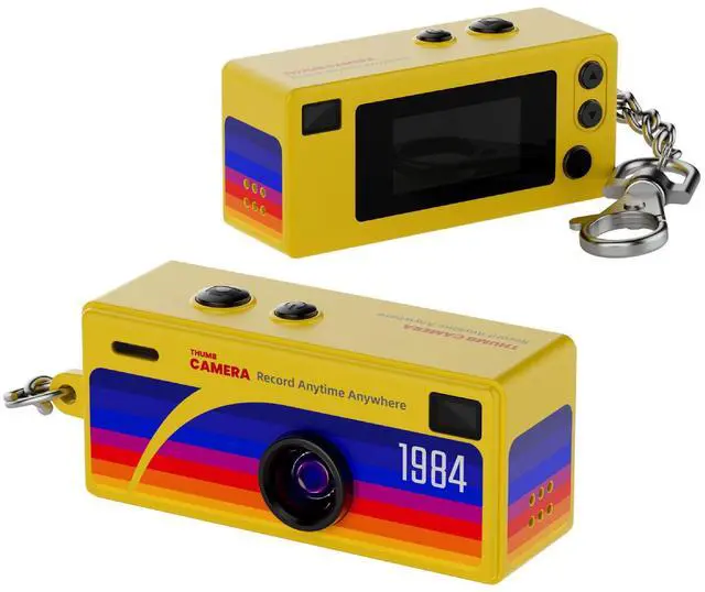 Main image of Mini Digital Camera , Portable Pocket Camera with Photo and Video Recording, Small Student Camera for Travel Outdoor Sports (32G card + USB card reader) yellow