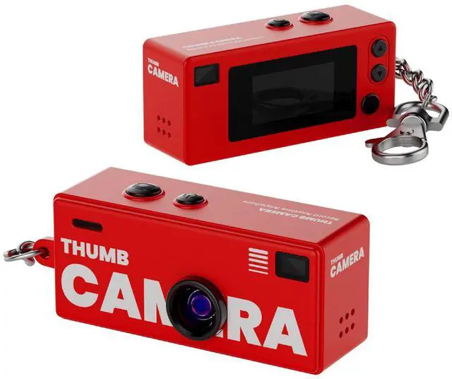 Main image of Mini Digital Camera , Portable Pocket Camera with Photo and Video Recording, Small Student Camera for Travel Outdoor Sports (32G card + USB card reader) red