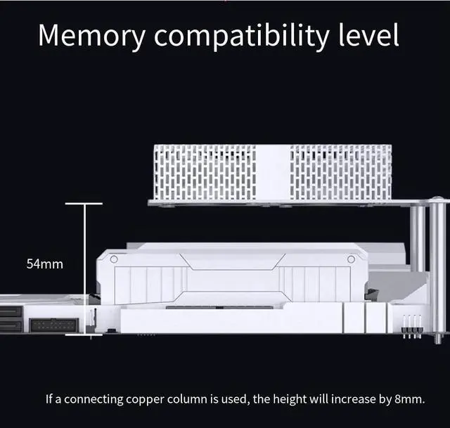 Alt view image 6 of 6 - NF-2 RAM Cooler with Fan, DDR4 DDR5 Memory Cooling Fan with ARGB Lighting, Aluminum Heat Sink for Overclocking Desktop PC Memory Module, Universal Compatibility