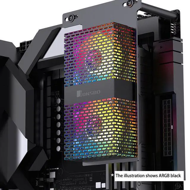 Alt view image 3 of 7 - NF-2 RAM Cooler with Fan, DDR4 DDR5 Memory Cooling Fan with ARGB Lighting, Aluminum Heat Sink for Overclocking Desktop PC Memory Module, Universal Compatibility black