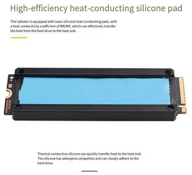 Alt view image 6 of 7 - M.2 SSD Cooler with Turbo Fan, NVMe Heatsink with Thermal Pad for M.2 Solid State Drive, Active Cooling Solution for PCIe SSD Gaming PC (Red)