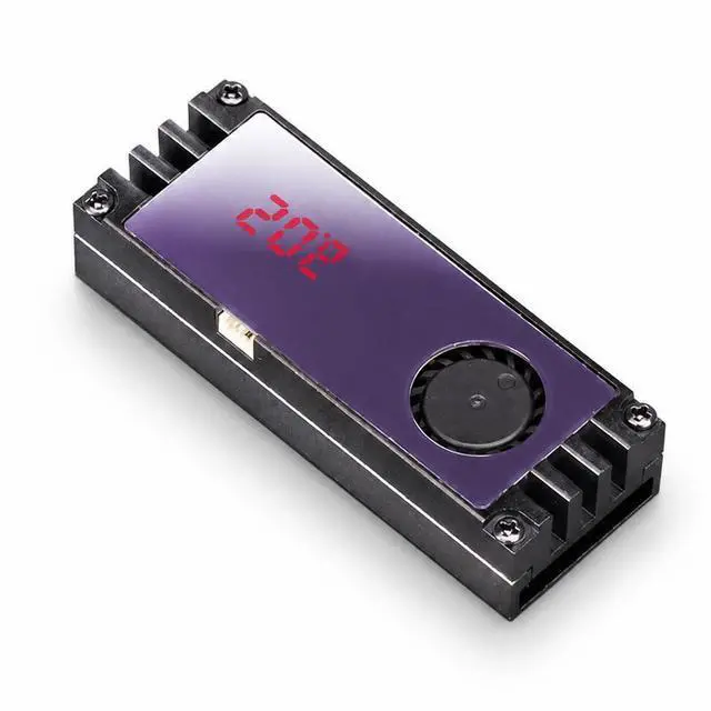 Main image of M.2 SSD Cooler with Turbo Fan, NVMe Heatsink with Thermal Pad for M.2 Solid State Drive, Active Cooling Solution for PCIe SSD Gaming PC (Black)