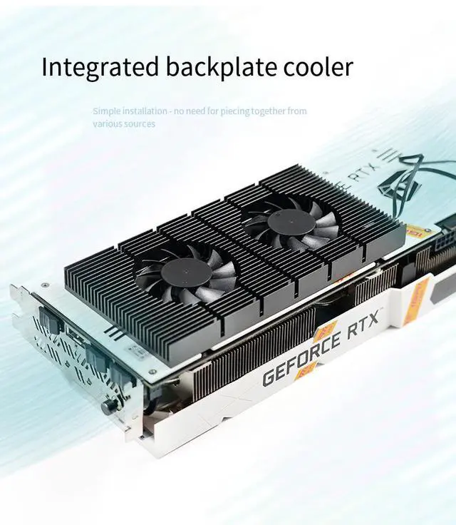 Alt view image 4 of 6 - GPU Backplate Cooler Fan for RTX 3090 3080 3070 Graphics Card, VRAM Memory Cooling Fan, External VGA Cooler for Gaming PC GPU Heat Dissipation