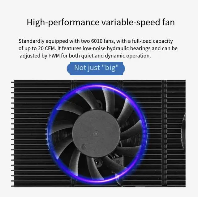 Alt view image 5 of 6 - GPU Backplate Cooler Fan for RTX 3090 3080 3070 Graphics Card, VRAM Memory Cooling Fan, External VGA Cooler for Gaming PC GPU Heat Dissipation