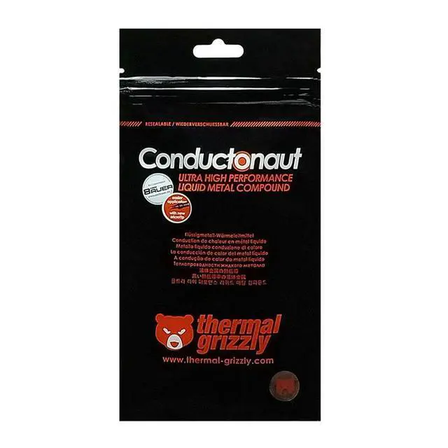 Alt view image 2 of 6 - Conductonaut Liquid Metal Thermal Paste 1g, High Conductivity CPU GPU Thermal Compound for Extreme Cooling, Overclocking PC Heat Dissipation Solution(1g)