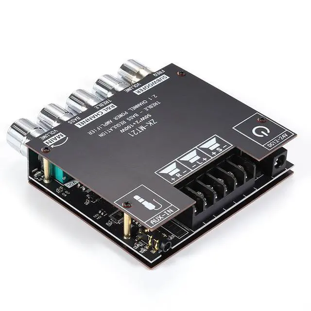 Alt view image 3 of 6 - ZK-MT21 Bluetooth 5.0 2.1 Channel Amplifier Module, Digital Power Audio Board with Bass Treble Control, Subwoofer Stereo DIY Speaker Amplifier
