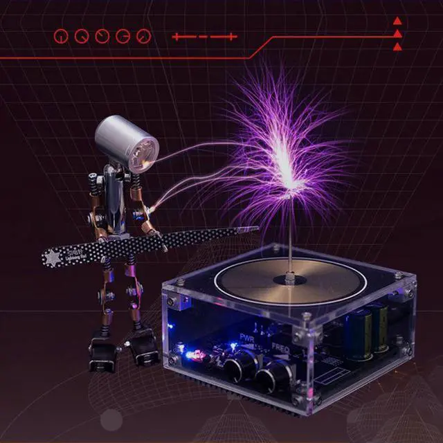 Alt view image 3 of 5 - Music Tesla Coil Plasma Speaker, Bluetooth Wireless Plasma Arc Generator with Touchable Lightning Effect, STEM Science Experiment Kit