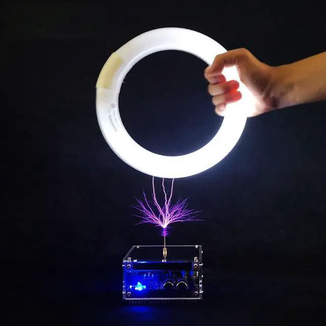 Alt view image 4 of 5 - Music Tesla Coil Plasma Speaker, Bluetooth Wireless Plasma Arc Generator with Touchable Lightning Effect, STEM Science Experiment Kit