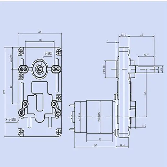 Alt view image 5 of 7 - 555 Metal Gear DC Motor, 12V 24V Reciprocating Gear Motor with Eccentric Cam Wheel, Eight Hole Coin Return Mechanism Drive Motor