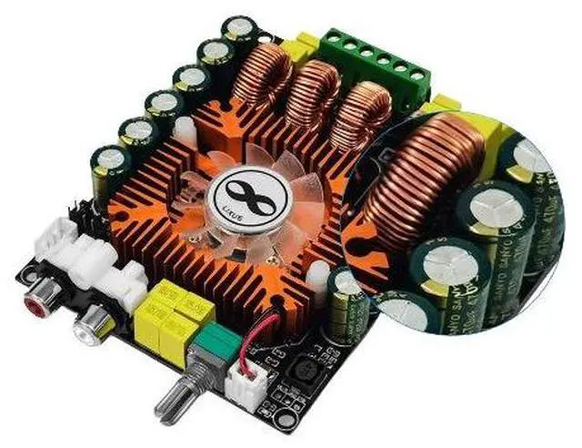 Alt view image 3 of 5 - TDA7498E Digital Power Amplifier Board, 2.0 Channel HIFI Stereo Audio Amplifier Module 160W+160W, BTL 220W Class D DIY Speaker Amp