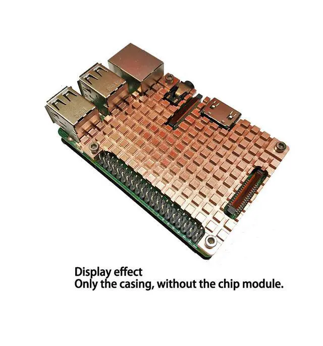 Alt view image 5 of 5 - Pi 3 Model B Cooling Case, Pure Copper Heatsink Enclosure with Passive Heat Dissipation Design for Raspberry Pi 3B Board