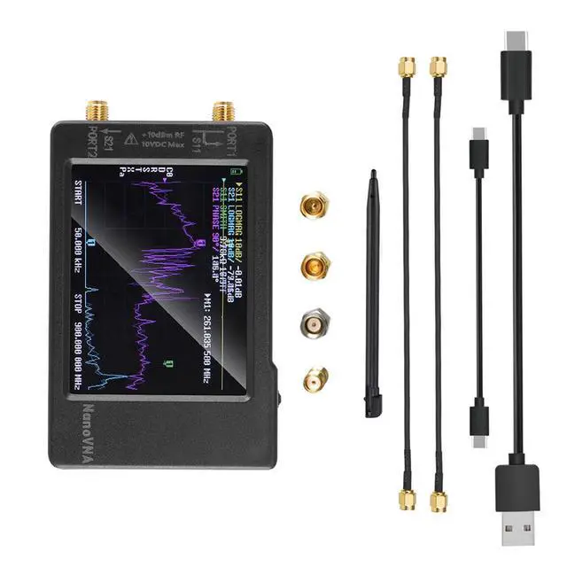 Alt view image 4 of 5 - NanoVNA-H Vector Network Analyzer, 2.8 Inch LCD RF Antenna Analyzer 50KHz-900MHz VNA Tester for SWR, S-Parameter and Impedance Measurement