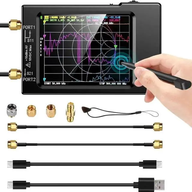 Main image of NanoVNA-H Vector Network Analyzer, 2.8 Inch LCD RF Antenna Analyzer 50KHz-900MHz VNA Tester for SWR, S-Parameter and Impedance Measurement