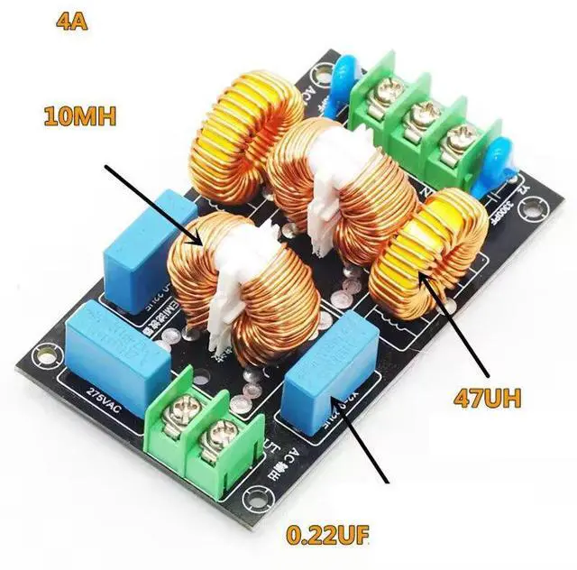 Alt view image 2 of 5 - EMI EMC Power Filter, 3-Stage AC Line Noise Filter with Common Mode and Differential Mode Suppression, High Current Filter for Audio Amplifier