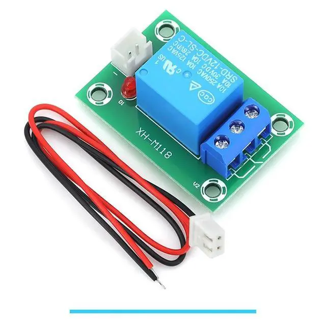Alt view image 4 of 5 - XH-M118 Single Channel Relay Module 5V/12V/24V DC, 10A SPDT Output with Optocoupler Isolation, Compatible with Arduino, Raspberry Pi, PLC Includes Wiring Harness