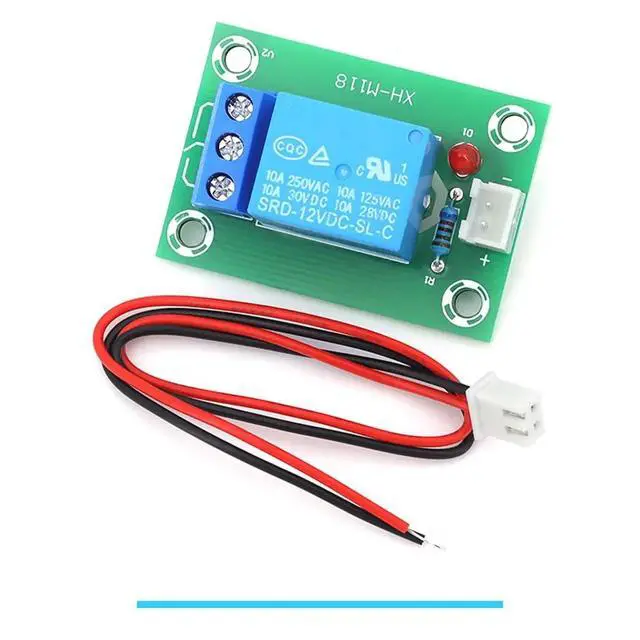 Alt view image 5 of 5 - XH-M118 Single Channel Relay Module 5V/12V/24V DC, 10A SPDT Output with Optocoupler Isolation, Compatible with Arduino, Raspberry Pi, PLC Includes Wiring Harness
