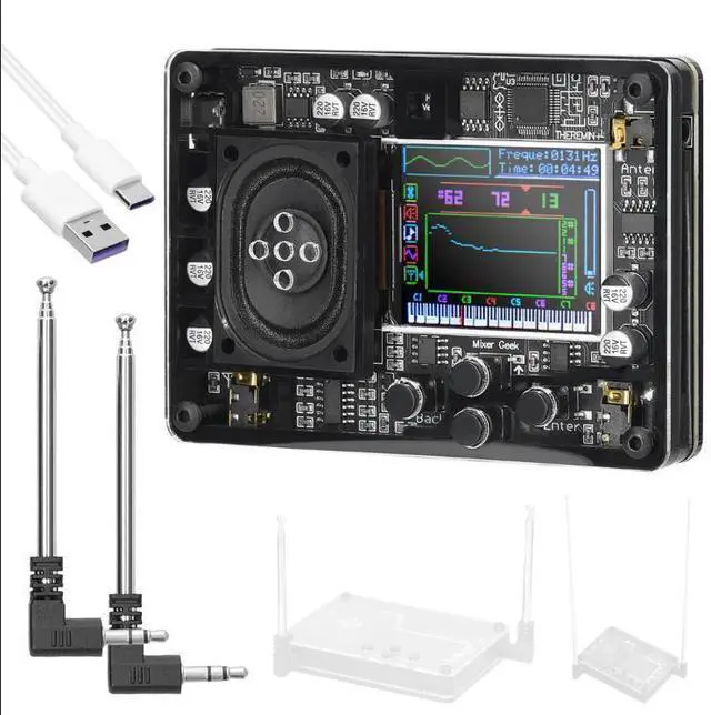 Main image of Mini Theremin Musical Electronic Creative Instrument with OLED Screen, Vintage Multi-Voice Synthesizer Toy for Music Lovers & STEM Learning