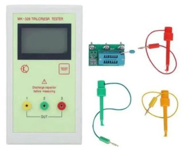 Main image of MK-328 Transistor Tester LCR ESR Meter, Handheld Component Analyzer for NPN PNP MOSFET Diode Capacitor Resistor Inductor with LCD Display & Test Leads