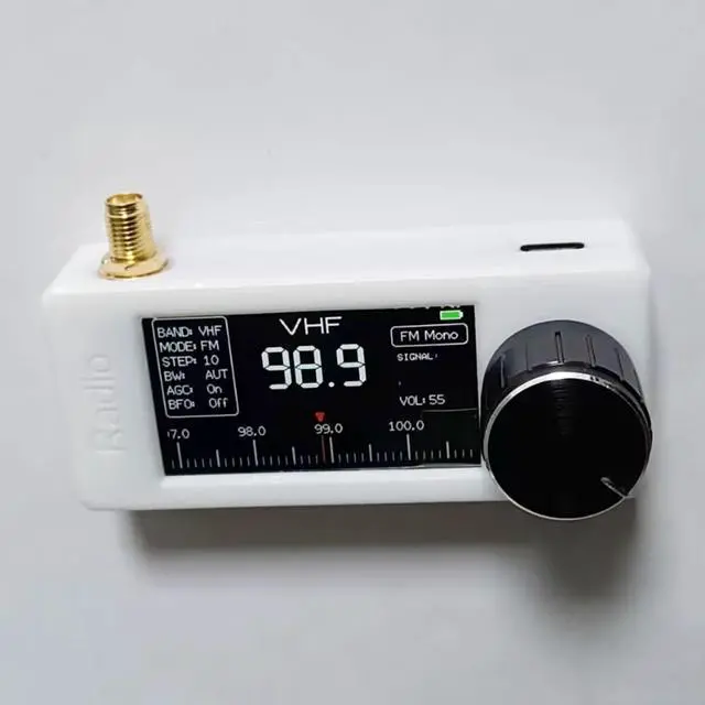 Alt view image 3 of 6 - SI4732 Portable Shortwave Radio Receiver, Pocket-Size AM FM SSB LSB USB Multi-Band Radio 10kHz-180MHz, HF SW MW VHF Full Band Scanner with Loop Antenna and Digital Display(Black)