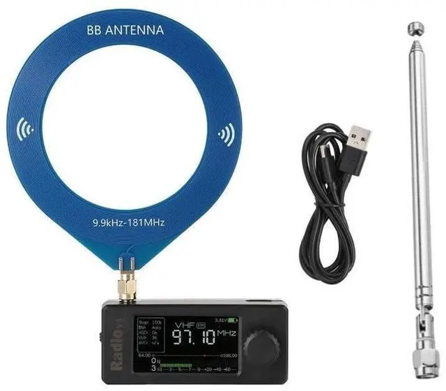 Alt view image 6 of 6 - SI4732 Portable Shortwave Radio Receiver, Pocket-Size AM FM SSB LSB USB Multi-Band Radio 10kHz-180MHz, HF SW MW VHF Full Band Scanner with Loop Antenna and Digital Display(Black)