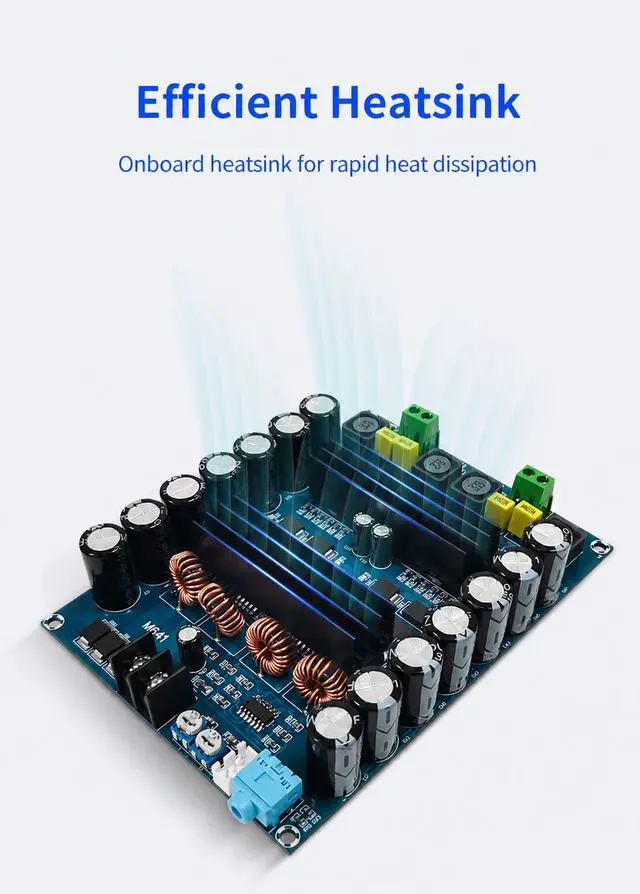 Alt view image 5 of 7 - XH-M641 TPA3116D2 Dual Channel Power Amplifier Board - 150W x 2 Car Audio Amp Module for 12V Battery Systems, High Power DIY Stereo Amplifier