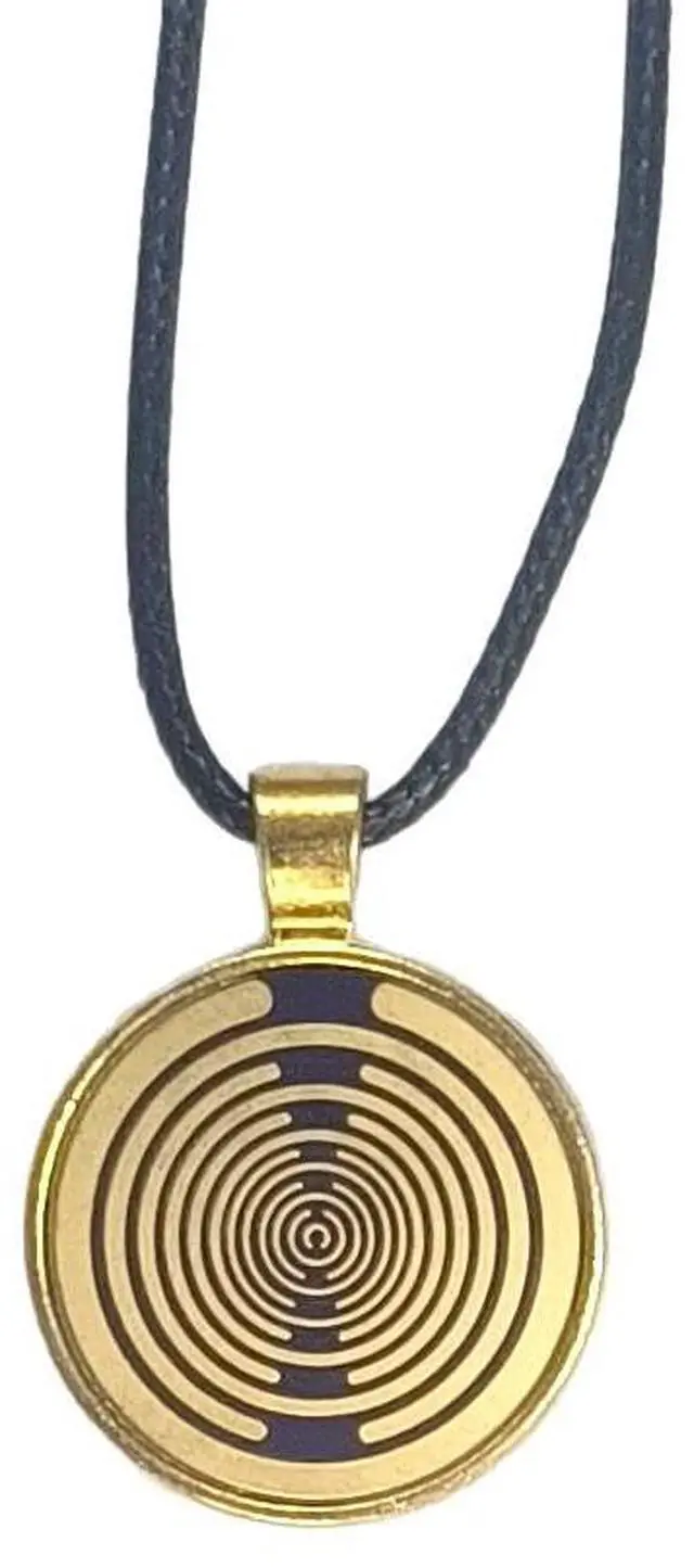 Main image of MWO Multi-Wave Oscillator Pendant, Polarized Light Disc Necklace, Pure Copper Gold Plated Energy Jewelry Pendant for Men and Women(Gold)