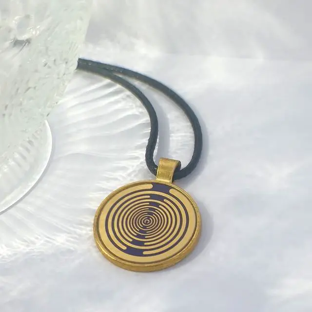 Alt view image 4 of 4 - MWO Multi-Wave Oscillator Pendant, Polarized Light Disc Necklace, Pure Copper Gold Plated Energy Jewelry Pendant for Men and Women(Gold)