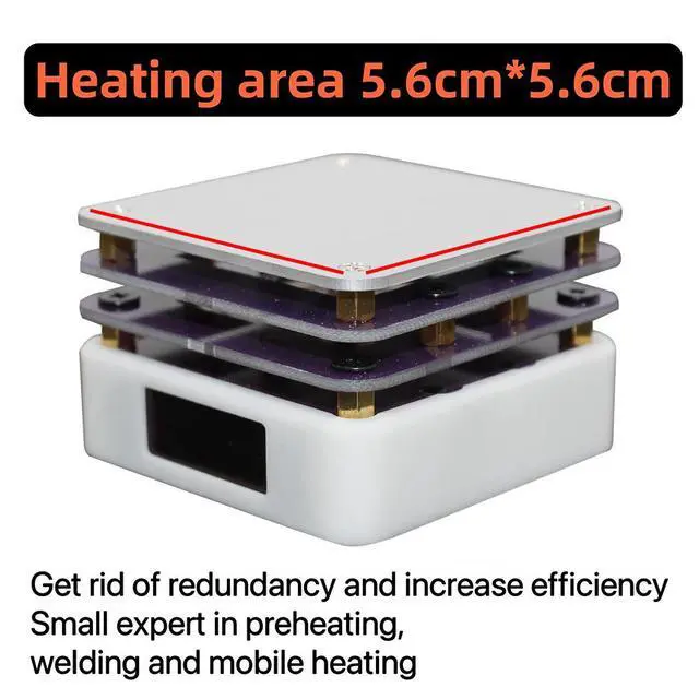 Alt view image 4 of 7 - 65W PD Mini Soldering Hot Plate, USB Type-C Temperature Controlled Preheater with LED Display, Reflow Soldering Heating Plate for PCB Repair and Electronics DIY