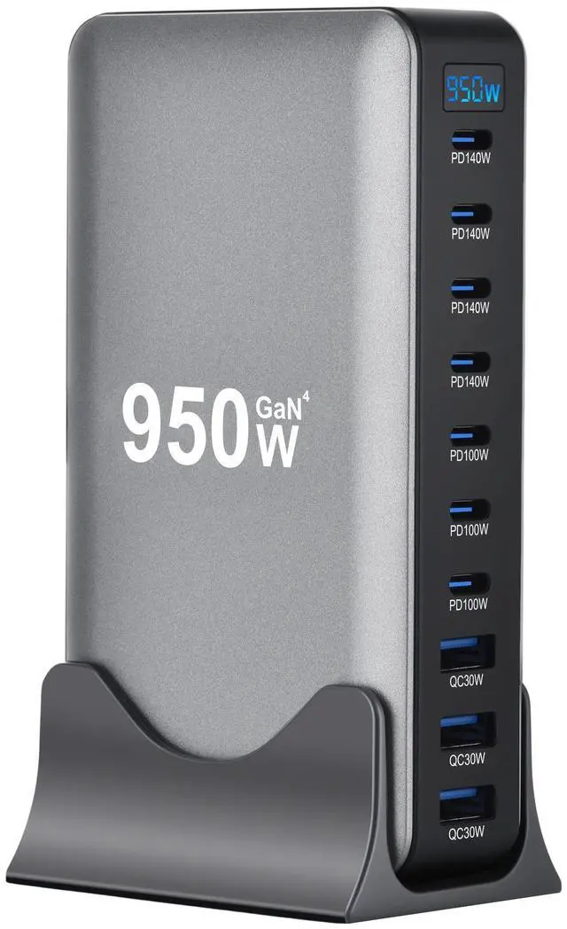 Alt view image 3 of 6 - 950W GaN PD Charger, 10-Port Multi-Function Power Adapter, High Power Fast Charging Station with USB C PD Ports for Laptop, Phone and Multiple Devices