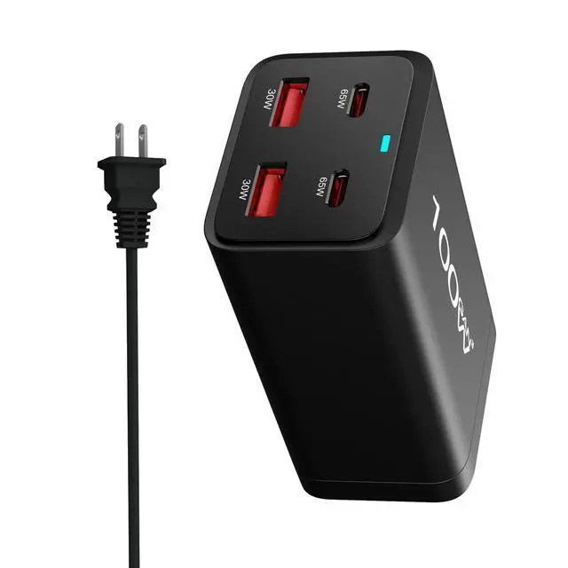 Alt view image 4 of 7 - 100W GaN PD Charger, 2A2C Desktop Charger, 100W Multi-Function Power Adapter with USB C Fast Charging for Laptop, Phone and Multiple Devices
