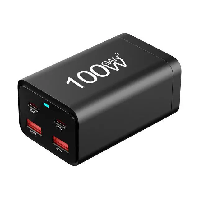 Alt view image 5 of 7 - 100W GaN PD Charger, 2A2C Desktop Charger, 100W Multi-Function Power Adapter with USB C Fast Charging for Laptop, Phone and Multiple Devices
