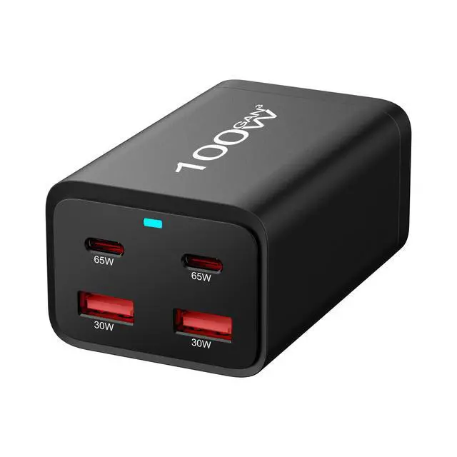 Alt view image 2 of 7 - 100W GaN PD Charger, 2A2C Desktop Charger, 100W Multi-Function Power Adapter with USB C Fast Charging for Laptop, Phone and Multiple Devices