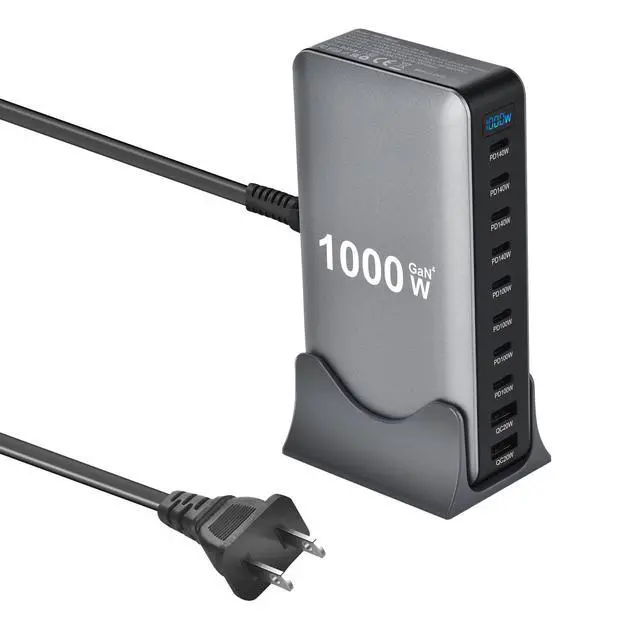Alt view image 2 of 7 - 1000W USB C Charger Block,10-Port USB C Charging Station GaN IV Travel Essentials Multiple Port Charging Station,140W Laptop Fast Charger Adapter for MacBook Pro/Air,DELL,iPad,iPhone,Samsung Galaxy