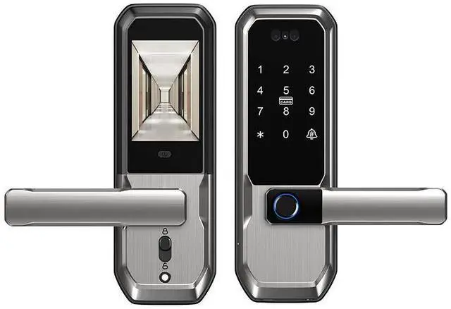 Main image of 3D Face Recognition Smart Door Lock with Visual Peephole & One-Touch Handle-WiFi Smart Door Lock, Camera Doorbell, Fingerprint