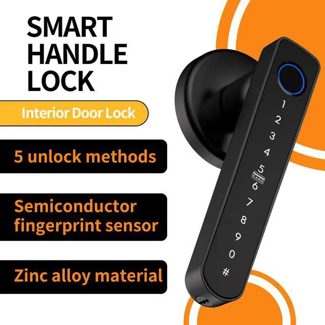 Alt view image 3 of 6 - Smart Fingerprint Door Lock, Keyless Password Electronic Lock with Digital Keypad, Security Entry Door Lock for Home, Hotel and Apartment(Silver)
