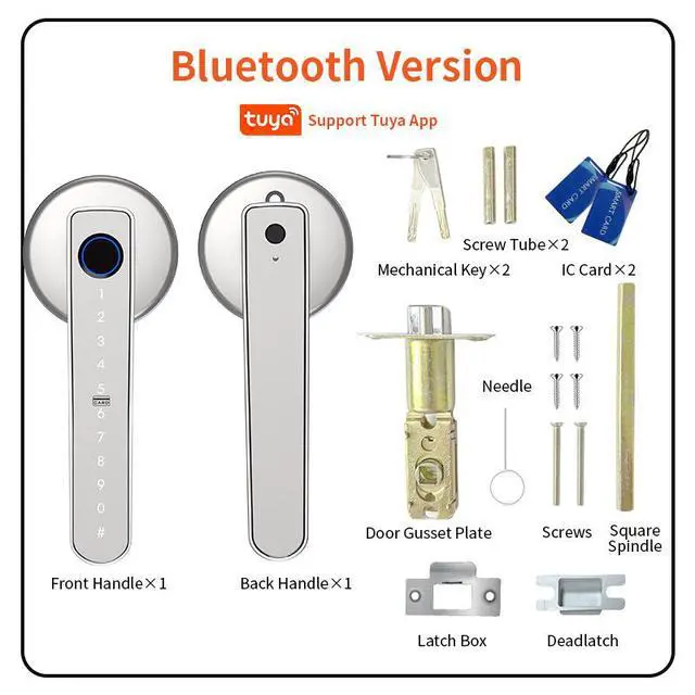 Alt view image 6 of 6 - Smart Fingerprint Door Lock, Keyless Password Electronic Lock with Digital Keypad, Security Entry Door Lock for Home, Hotel and Apartment(Silver)