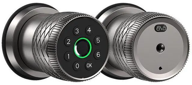 Main image of Smart Fingerprint Door Lock, Interior Bedroom Door Lock with Password Keypad, Replaceable Knob Electronic Lock with Tuya APP Control for Home Wooden Doors(Grey)