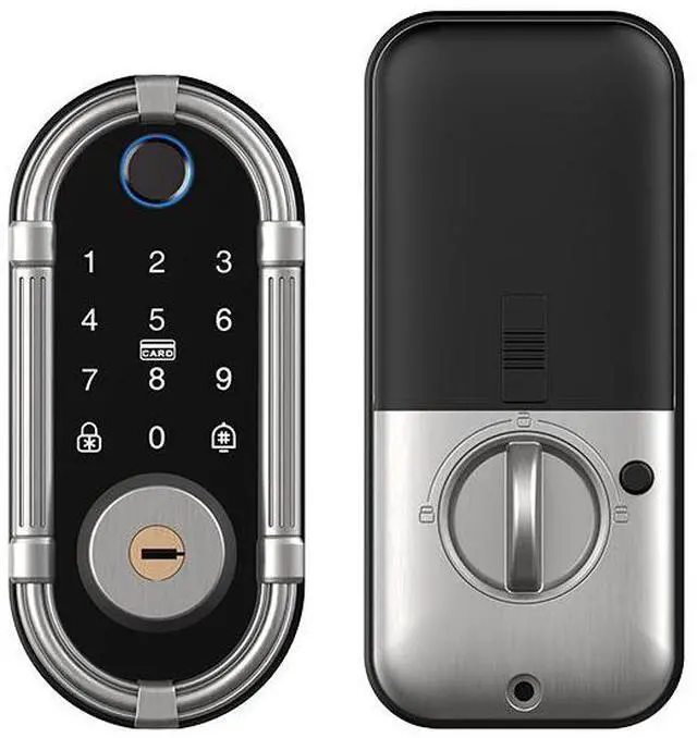 Main image of Smart Fingerprint Door Lock, Automatic Electronic Security Lock with Password Keypad, Keyless Biometric Entry Lock for Home Front Doors and Apartments(Nickel)