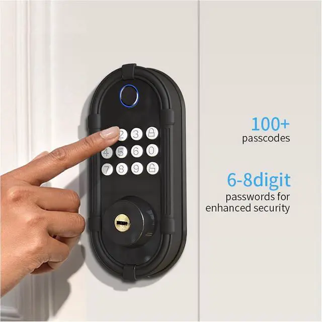 Alt view image 6 of 7 - Smart Fingerprint Door Lock, Automatic Electronic Security Lock with Password Keypad, Keyless Biometric Entry Lock for Home Front Doors and Apartments(Black)